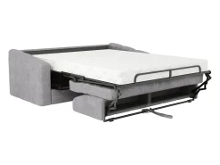 Sofá*Vente-unique Sofá 3 lugares convertível abertura rápida tecido ripas largas 140 cm - 18 cm DARIELO Cinzento claro