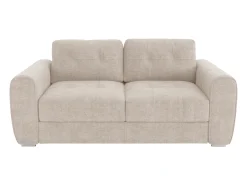 Sofá*Vente-unique Sofá 3 lugares convertível abertura rápida tecido , cama 140 cm e colchão 22 cm BOLIPO Bege