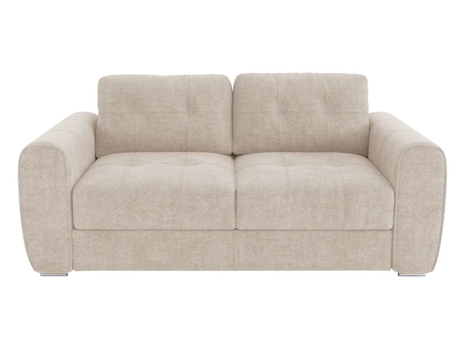 Sofá*Vente-unique Sofá 3 lugares convertível abertura rápida tecido , cama 140 cm e colchão 22 cm BOLIPO Bege