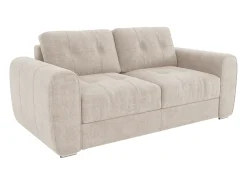 Sofá*Vente-unique Sofá 3 lugares convertível abertura rápida tecido , cama 140 cm e colchão 22 cm BOLIPO Bege