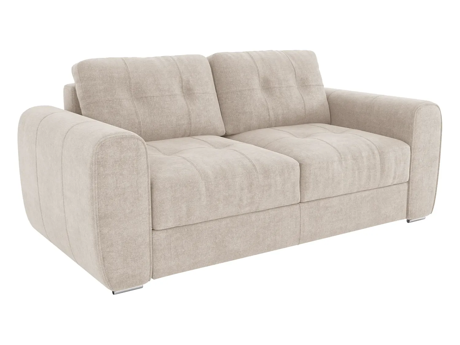 Sofá*Vente-unique Sofá 3 lugares convertível abertura rápida tecido , cama 140 cm e colchão 22 cm BOLIPO Bege