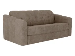 Sofá|Vente-unique Sofá 3 lugares convertível abertura rápida tecido ripas largas 140 cm Colchão 18 cm DARIELO Taupe