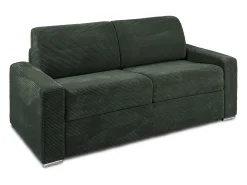 Vente-unique Sofá 3 lugares convertível abertura rápida veludo canelado verde 140 cm e 18 cm CALITO^ Sofá