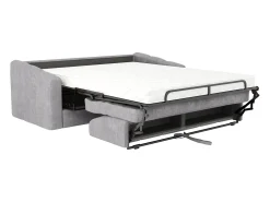 New Vente-unique Sofá 4 lugares convertível abertura rápida tecido texturizado 160 cm Colchão 14 cm DARIELO Cinzento claro