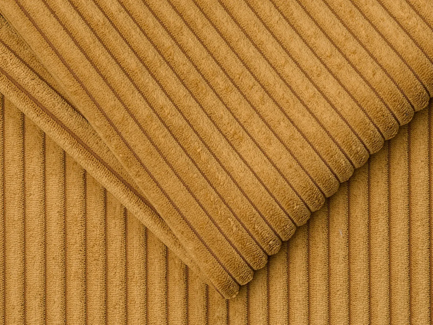 Discount Vente-unique Sofá 4 lugares convertível abertura rápida veludo canelado 160 cm e 22 cm Amarelo mostarda