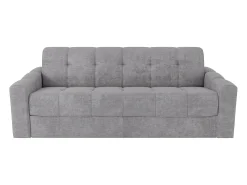 Sofá|Vente-unique Sofá 3 lugares convertível abertura rápida tecido texturizado 140 cm Colchão 22 cm DARIELO Cinzento claro