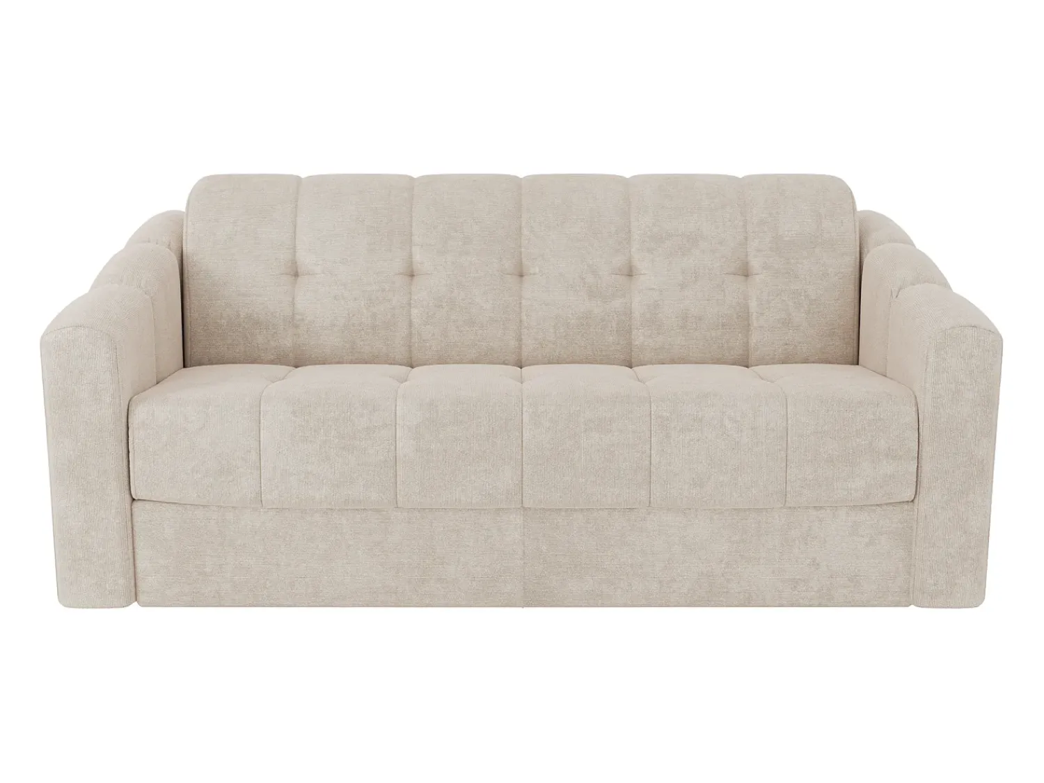 New Vente-unique Sofá 3 lugares convertível abertura rápida tecido texturizado colchão 22 cm DARIELO Bege