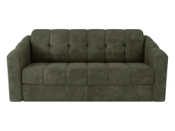 Sofá|Vente-unique Sofá 3 lugares convertível abertura rápida tecido verde ripas largas 140 cm - 18 cm DARIELO Caqui