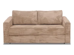 Vente-unique Sofá 4 lugares convertível abertura rápida veludo canelado 160cm e 18cm LORETO^ Sofá