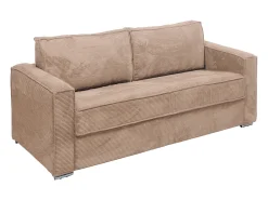 Vente-unique Sofá 4 lugares convertível abertura rápida veludo canelado 160cm e 18cm LORETO^ Sofá