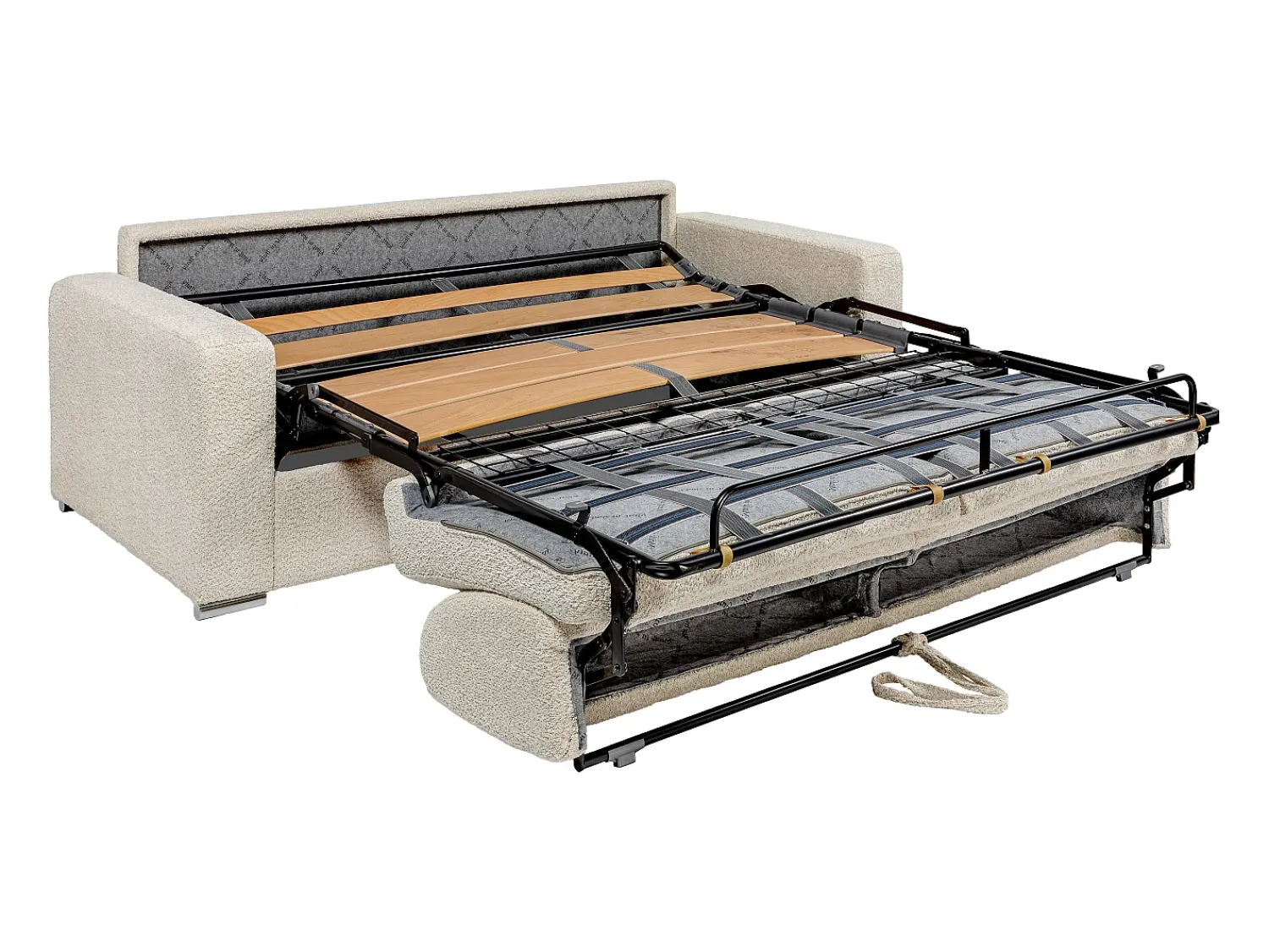 Vente-unique Sofá 3 lugares convertível abertura rápida tecido bouclé 140 cm e 22 cm CALITO^ Sofá
