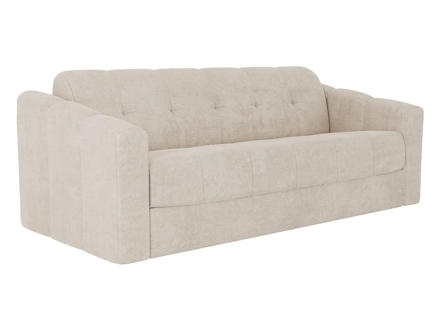Sofá*Vente-unique Sofá 4 lugares convertível abertura rápida tecido texturizado colchão 22 cm DARIELO Bege