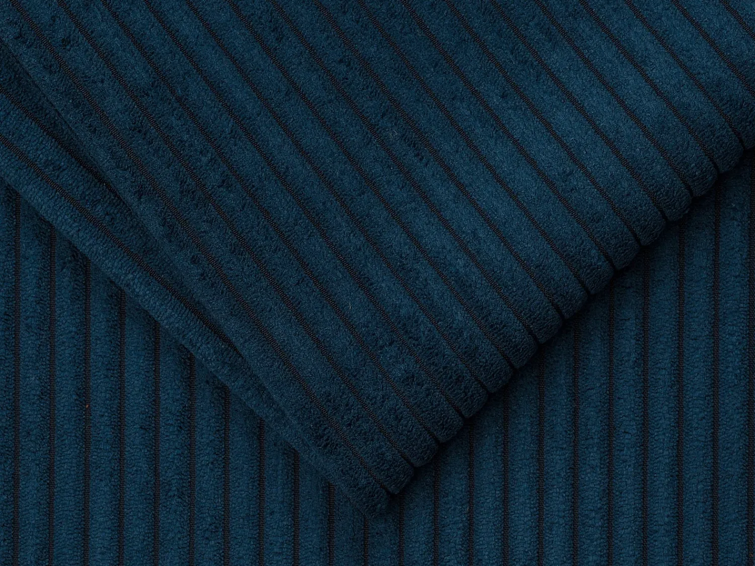 Sofá|Vente-unique Sofá 3 lugares convertível abertura rápida veludo canelado 140 cm e 18 cm CALITO Azul
