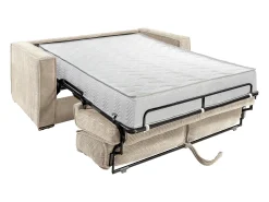 Vente-unique Sofá 4 lugares convertível abertura rápida veludo canelado cinza-claro 160cm e 22cm LORETO^ Sofá
