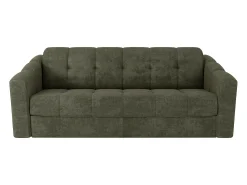 Sofá*Vente-unique Sofá 4 lugares convertível abertura rápida tecido texturizado verde 160 cm Colchão 14 cm DARIELO Caqui