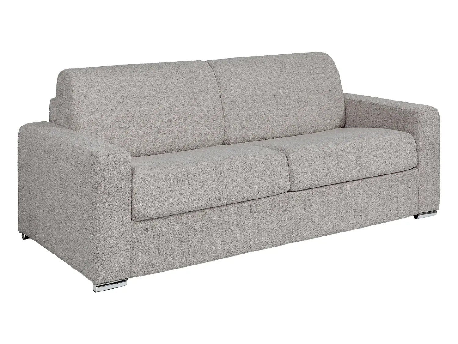 Sofá|Vente-unique Sofá 4 lugares convertível abertura rápida tecido bouclé cinza-claro 160 cm e 18 cm CALITO Cinzento claro