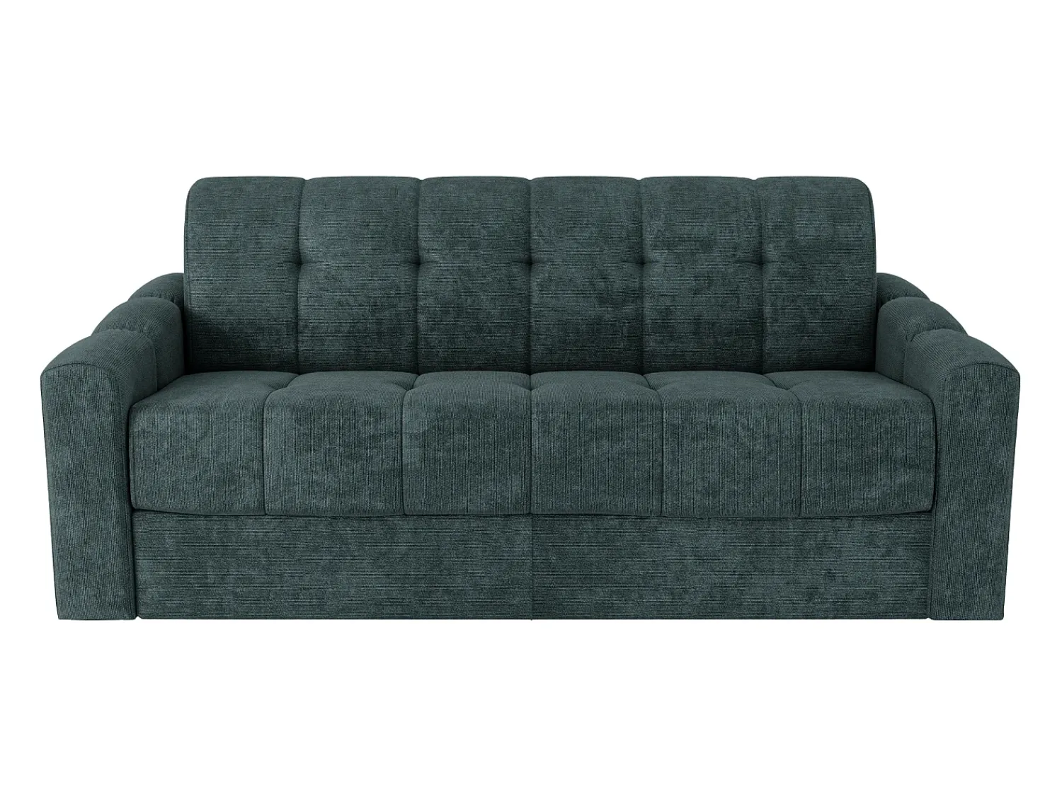 Sofá*Vente-unique Sofá 3 lugares convertível abertura rápida tecido azul ripas largas 140 cm Colchão 22 cm DARIELO Azul esverdeado