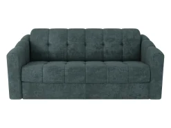 Discount Vente-unique Sofá 3 lugares convertível abertura rápida tecido azul ripas largas 140 cm Colchão 18 cm DARIELO Azul esverdeado