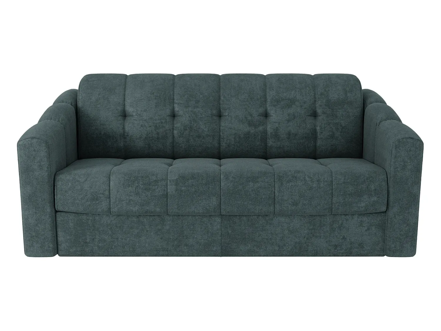 Discount Vente-unique Sofá 3 lugares convertível abertura rápida tecido azul ripas largas 140 cm Colchão 18 cm DARIELO Azul esverdeado