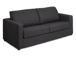Sofá*Vente-unique Sofá 3 lugares convertível abertura rápida em tecido antracite estilo contemporâneo DONETO Cinza antracite