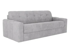 Sofá*Vente-unique Sofá 4 lugares convertível abertura rápida tecido texturizado 160 cm Colchão 22 cm DARIELO Cinzento claro