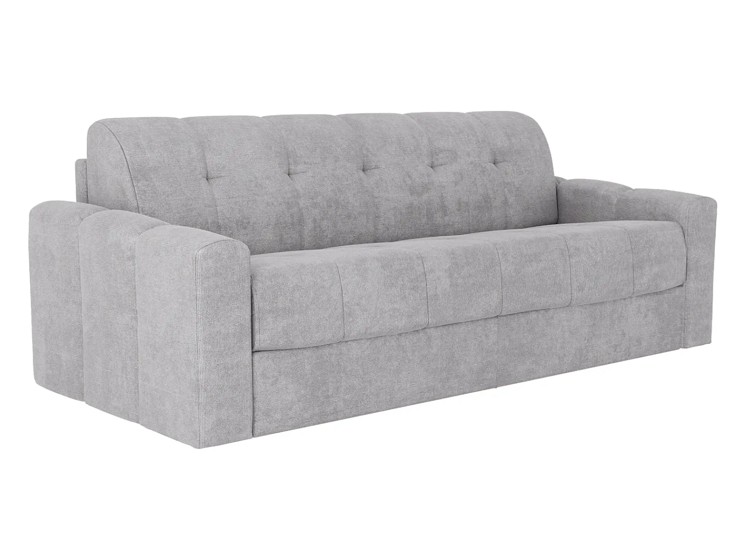 Sofá*Vente-unique Sofá 4 lugares convertível abertura rápida tecido texturizado 160 cm Colchão 22 cm DARIELO Cinzento claro