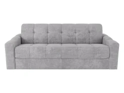 Sofá*Vente-unique Sofá 4 lugares convertível abertura rápida tecido texturizado 160 cm Colchão 22 cm DARIELO Cinzento claro