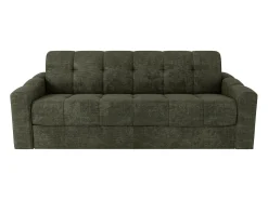 Sofá*Vente-unique Sofá 4 lugares convertível abertura rápida tecido verde ripas largas 160 cm - 22 cm DARIELO Caqui
