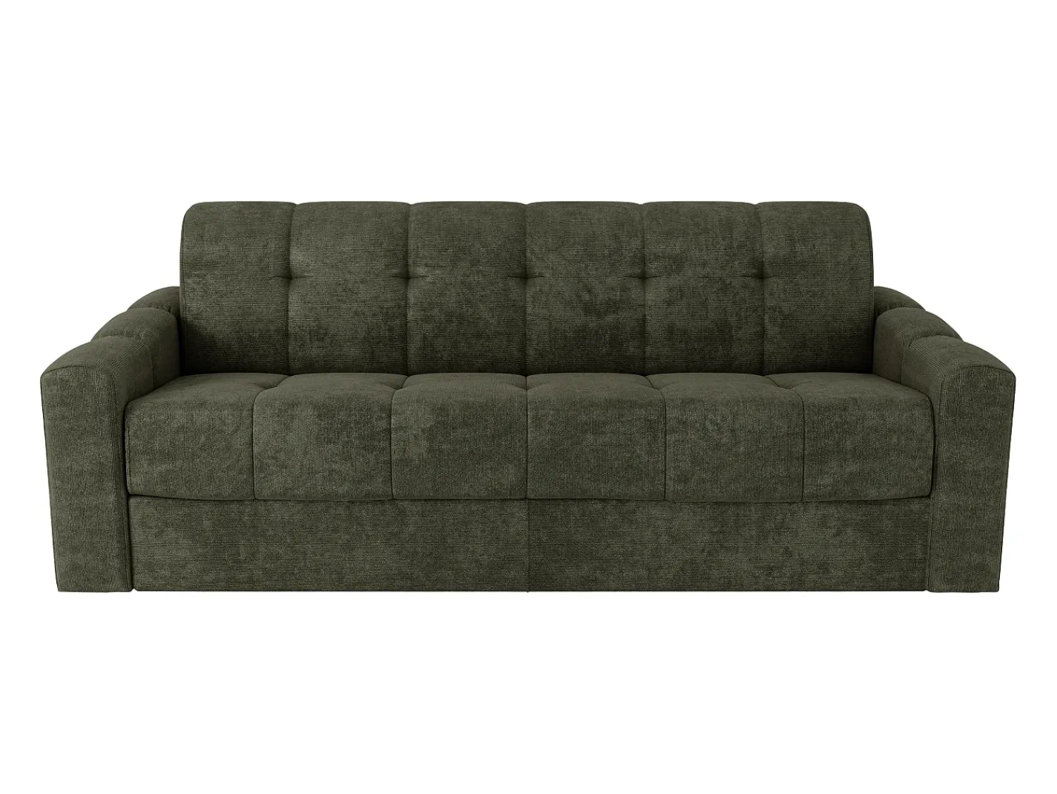 Sofá*Vente-unique Sofá 4 lugares convertível abertura rápida tecido verde ripas largas 160 cm - 22 cm DARIELO Caqui