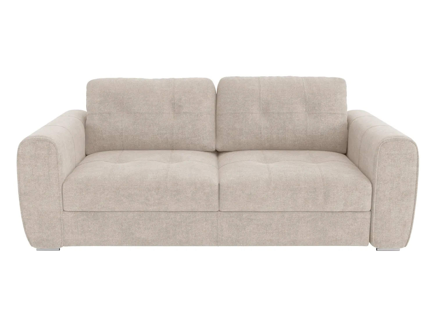 Sofá*Vente-unique Sofá 4 lugares convertível abertura rápida tecido , cama 160 cm e colchão 14 cm BOLIPO Bege