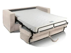 Sofá|Vente-unique Sofá 4 lugares convertível abertura rápida veludo canelado cinza-claro 160cm e 14cm LORETO Cinzento claro