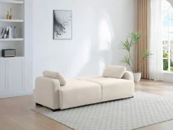 Vente-unique Sofá 3 lugares convertível clic-clac em tecido chenille LOMARIO^ Sofá