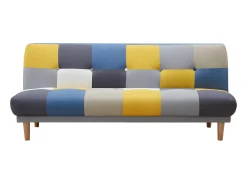 Vente-unique Sofá 3 lugares convertível clic-clac em tecido multicolor MARDAG^ Sofá