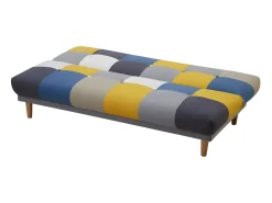 Vente-unique Sofá 3 lugares convertível clic-clac em tecido multicolor MARDAG^ Sofá