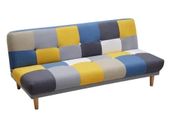 Vente-unique Sofá 3 lugares convertível clic-clac em tecido multicolor MARDAG^ Sofá