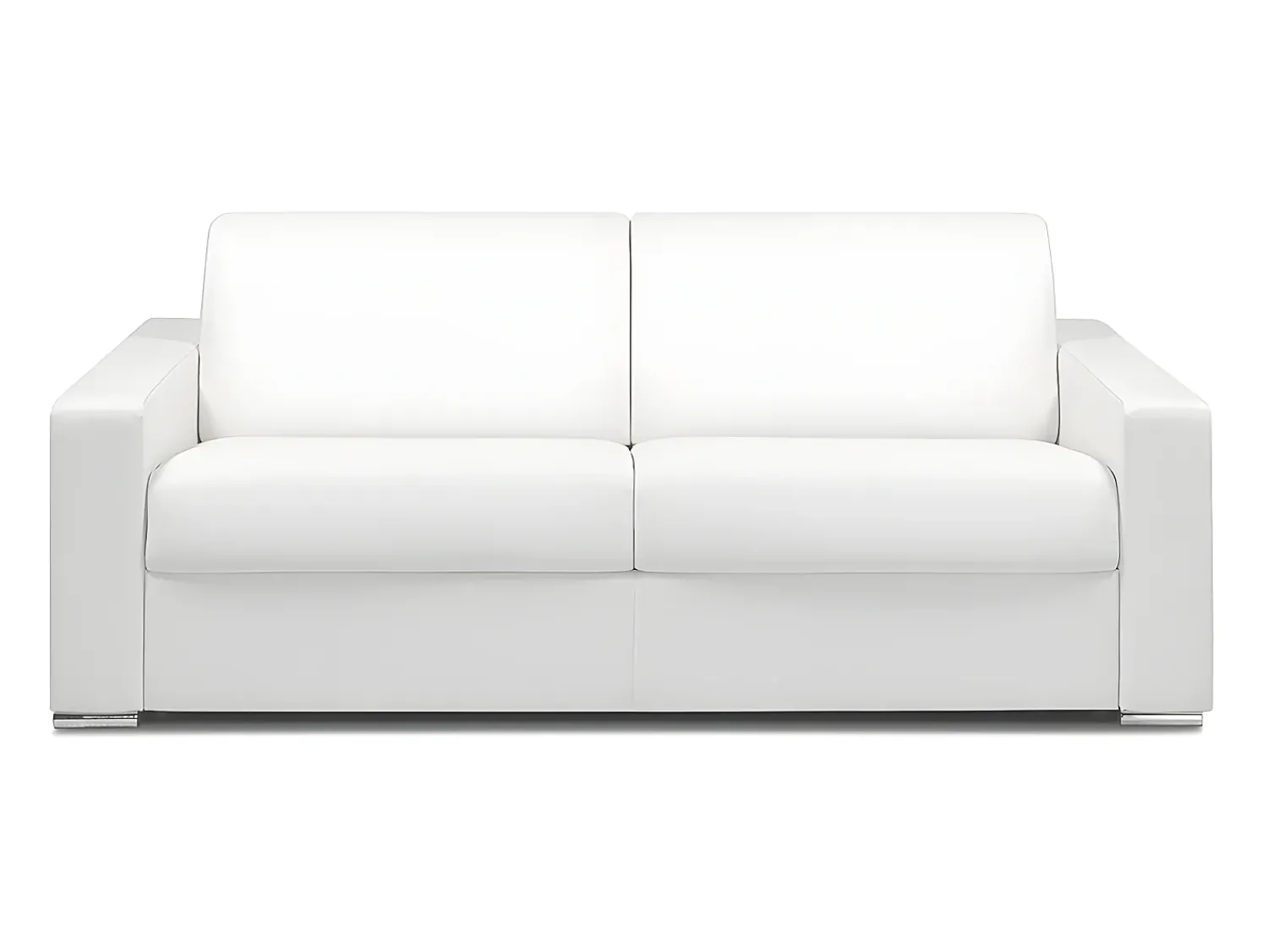 Vente-unique Sofá 4 lugares convertível de abertura rápida em pele sintética + colchão 22 cm - CALITO^ Sofá