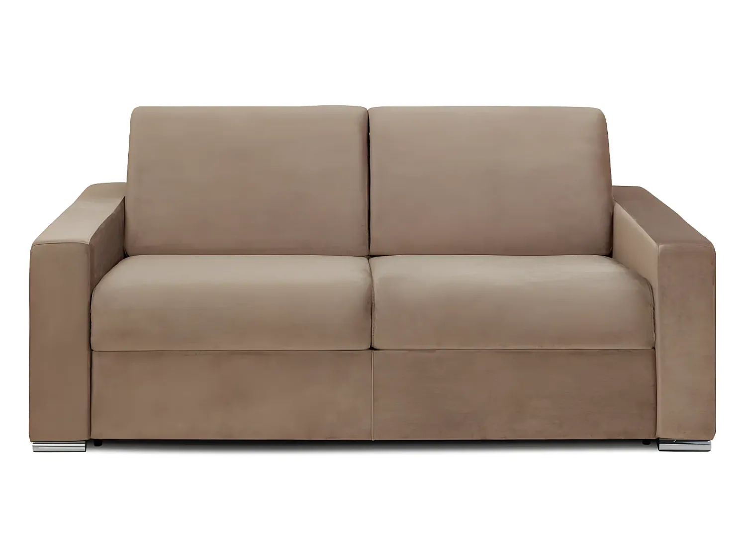 Sofá*Vente-unique Sofá 3 lugares convertível de abertura rápida em veludo - Colchão de 16 cm - CALITO Bege