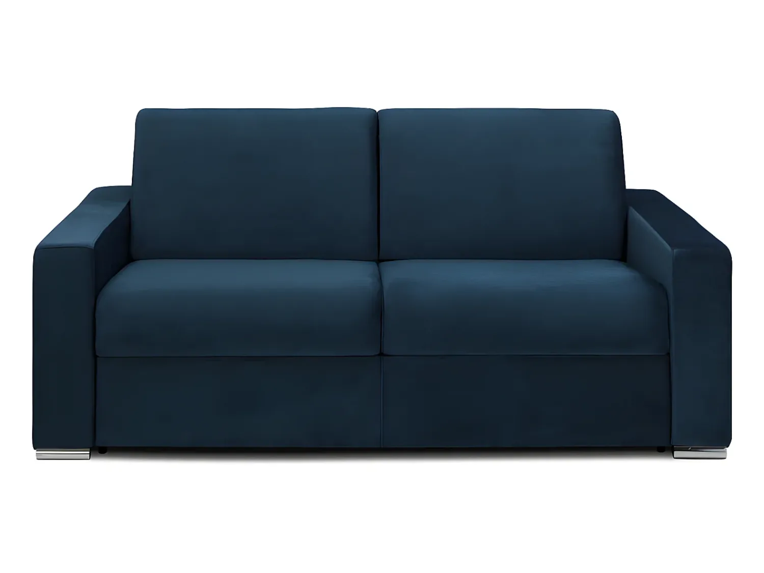 Sofá*Vente-unique Sofá 3 lugares convertível de abertura rápida em veludo azul - Colchão de 16 cm - CALITO Azul escuro