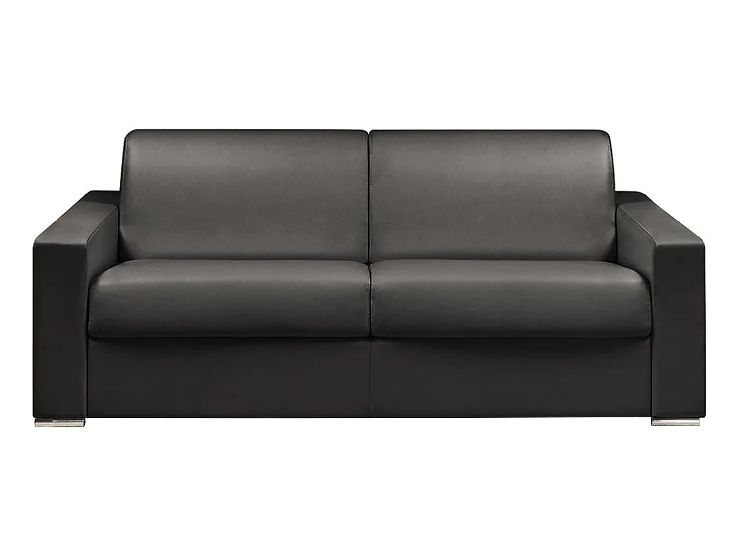 Clearance Vente-unique Sofá 4 lugares convertível de abertura rápida em pele sintética com colchão de 14 cm - CALITO Preto