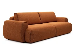 Sofá|Vente-unique Sofá 4 lugares convertível deslizante em tecido chenille terracotta MONELIA Terracota