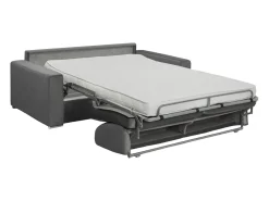Clearance Vente-unique Sofá 4 lugares convertível de abertura rápida em veludo antracite + colchão 14 cm - CALITO Cinza antracite