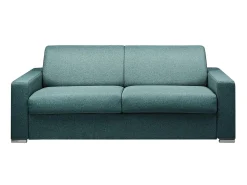 Best Vente-unique Sofá 4 lugares convertível de abertura rápida em tecido - Colchão de 18 cm - CALITO Azul