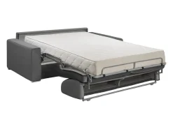 Sofá*Vente-unique Sofá 4 lugares convertível de abertura rápida em veludo antracite + colchão 22 cm - CALITO Cinza antracite