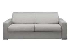 Vente-unique Sofá 4 lugares convertível de abertura rápida em tecido cinza + colchão 22 cm - CALITO^ Sofá