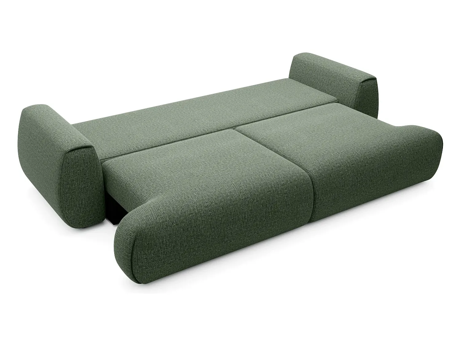 Vente-unique Sofá 4 lugares convertível deslizante em tecido chenille verde pinheiro MONELIA^ Sofá