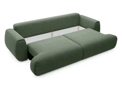 Vente-unique Sofá 4 lugares convertível deslizante em tecido chenille verde pinheiro MONELIA^ Sofá