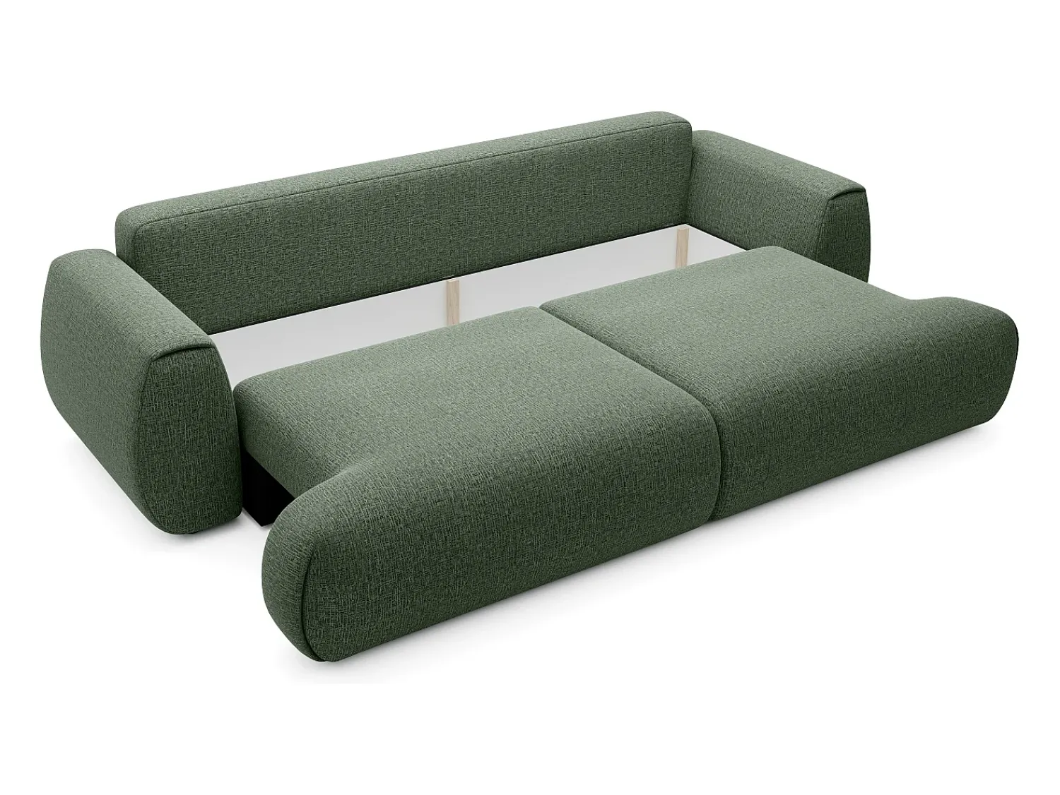 Vente-unique Sofá 4 lugares convertível deslizante em tecido chenille verde pinheiro MONELIA^ Sofá