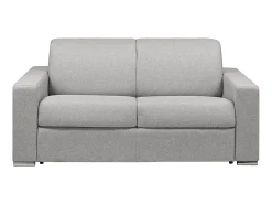 Sofá|Vente-unique Sofá 2 lugares convertível de abertura rápida em tecido cinza - Colchão de 14 cm - CALITO Cinzento