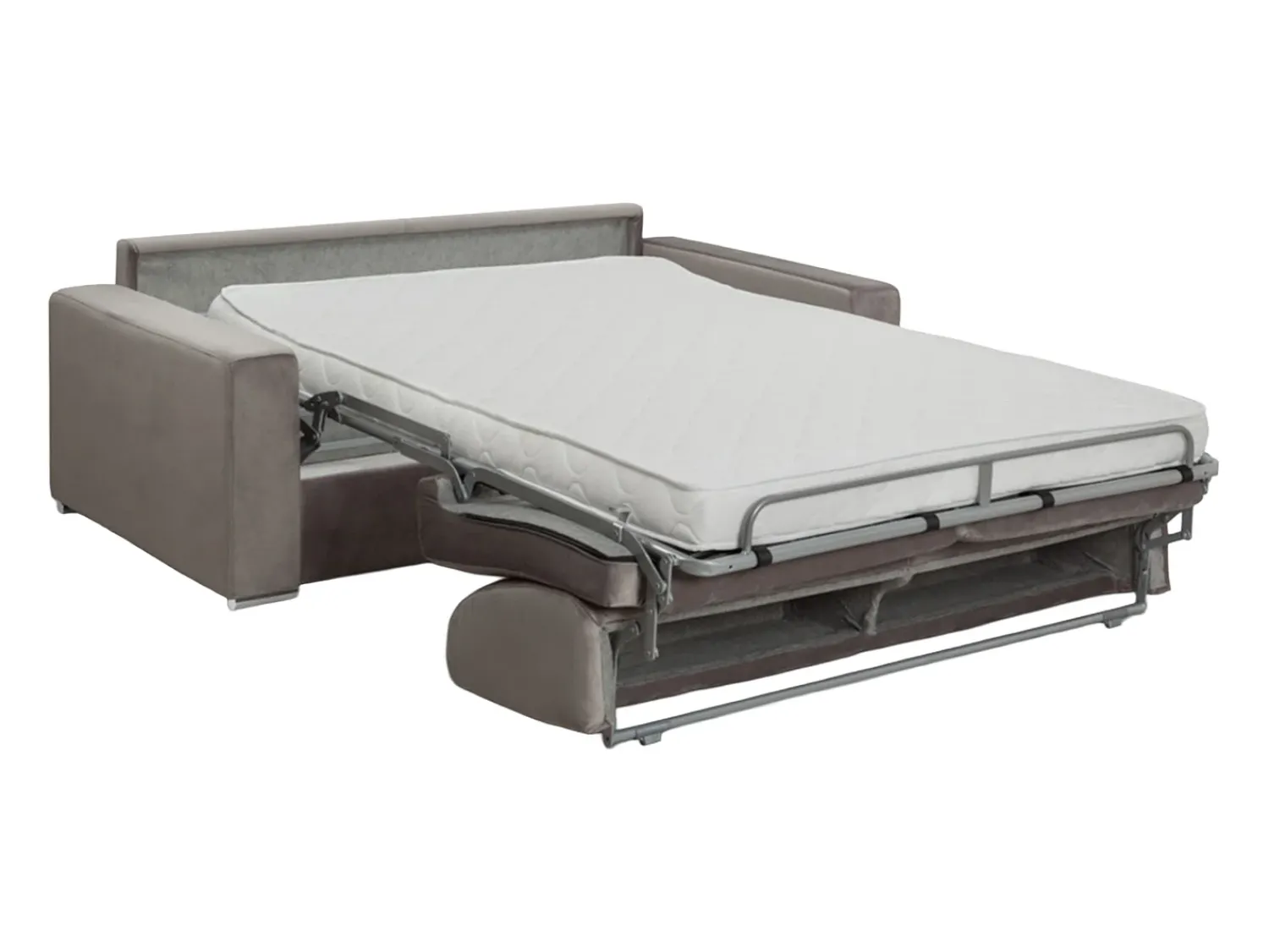 Sofá*Vente-unique Sofá 2 lugares convertível de abertura rápida em veludo - Colchão de 14 cm - CALITO Bege