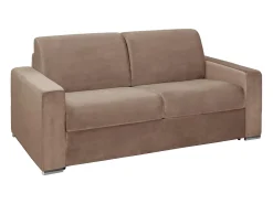 Vente-unique Sofá 3 lugares convertível de abertura rápida em veludo - Colchão de 18 cm - CALITO^ Sofá